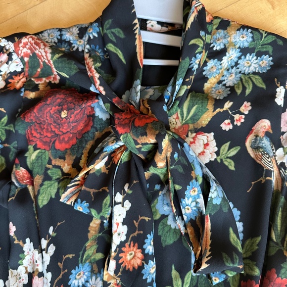 Alice+Olivia 'Breann' 3/4 Sleeve Floral Print Tiered dress, 0, GD1132 - Picture 2 of 5